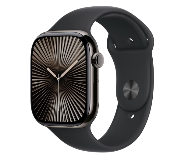 Apple OUTLET - Watch 10 46/Łupkowy Tytan/Czarny Pasek Sportowy S/M - 1326397 - zdjęcie